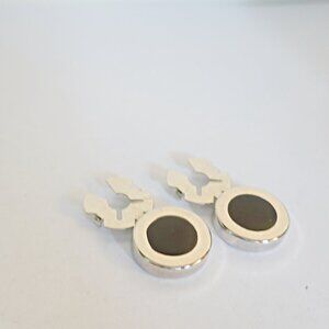 Black and Silver Button Cufflinks